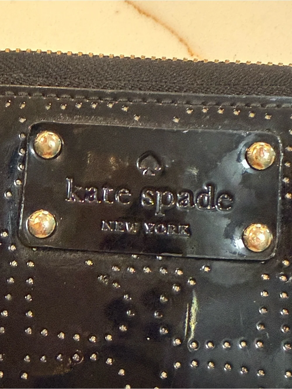 KATE SPADE Jazzy Black Patent Wristlet Wallet